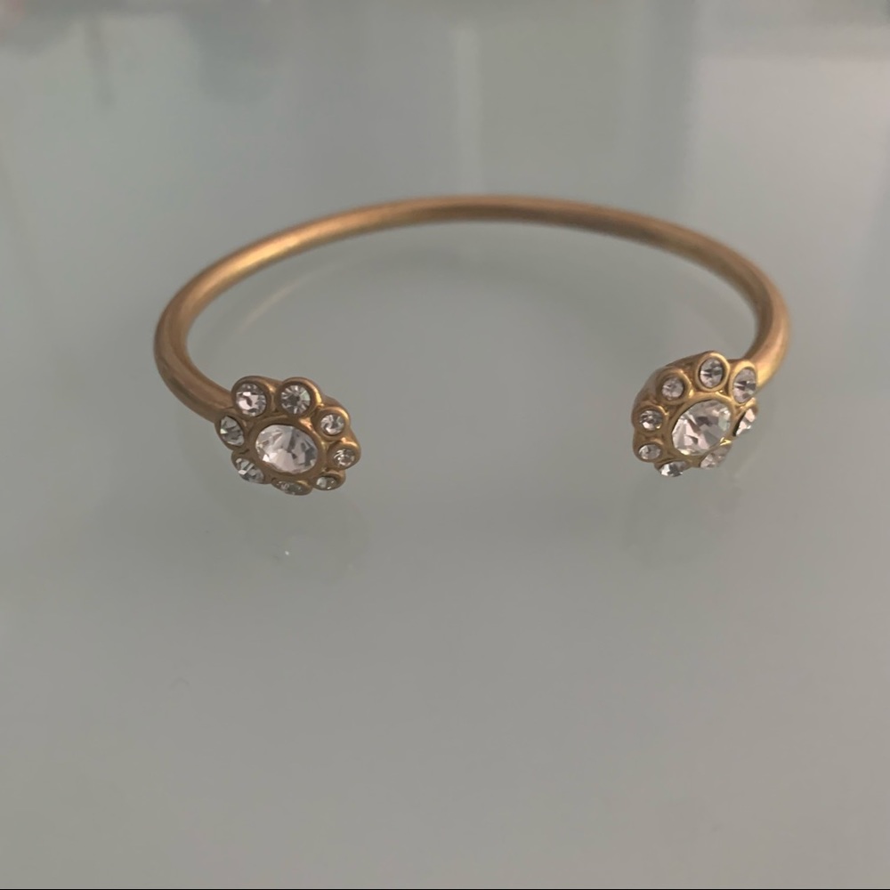 J. Crew Sparkly Flower Cuff Bracelet